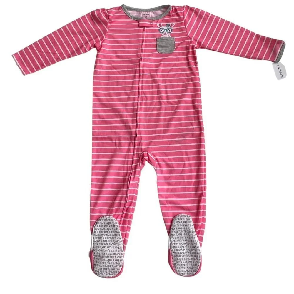 Carters Pink Stripe Bunny Onesie, 3T